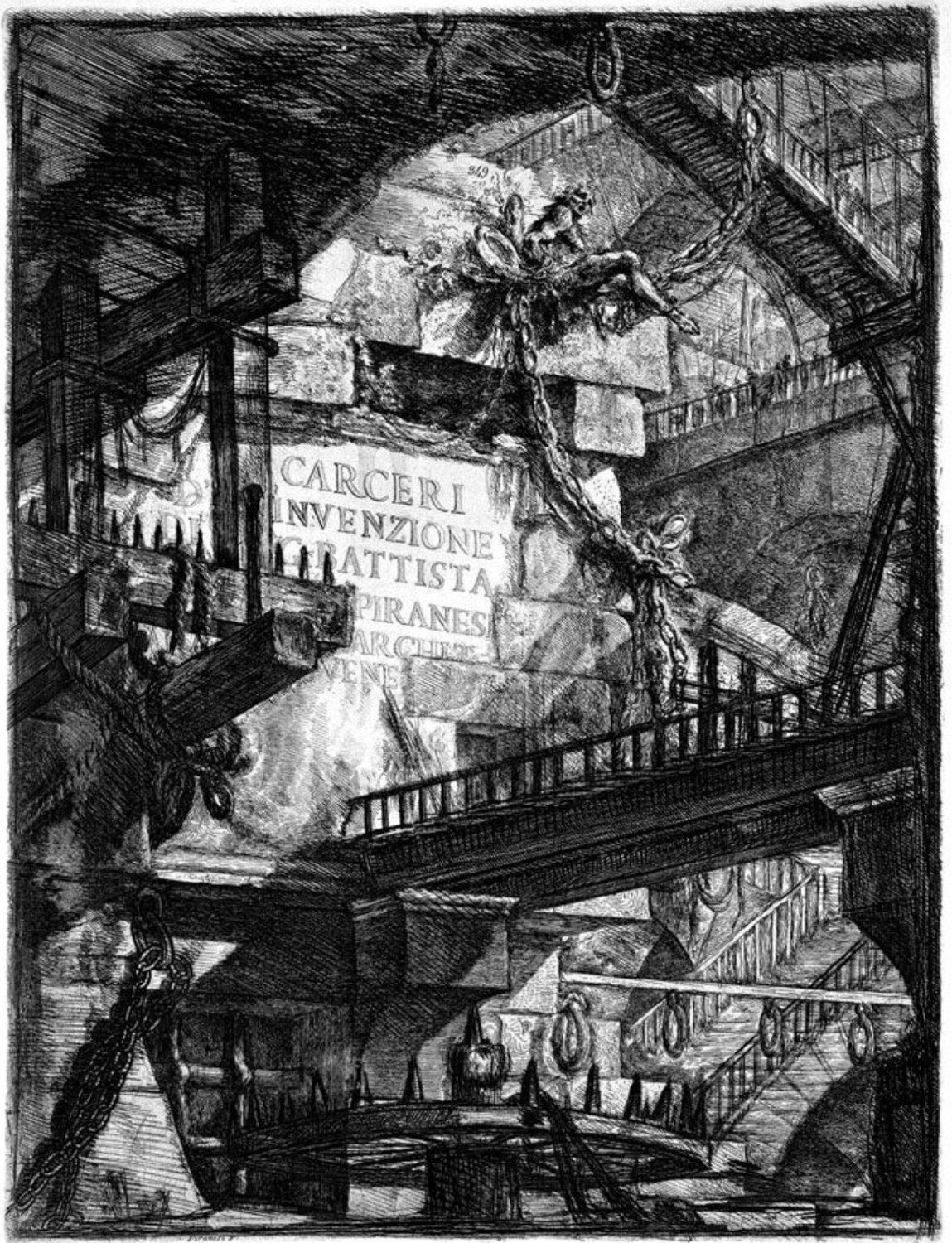 Piranesi, title plate from the Imaginary Prisons etchings